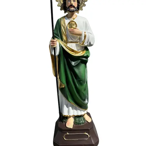 San Judas Statue, High-Quality and Detailed Religious Decoration for Shelf, Mantle or Altar Gift Standing