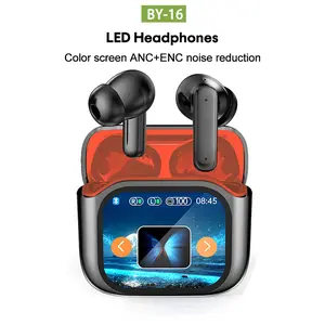 KEAI BY16 Bluetooth 5.4 Earphones LED Touch Display Screen High Fidelity Waterproof Wireless Earbuds | Suitable for Office, Audio Calls, Study and Sports | Built-in Microphone