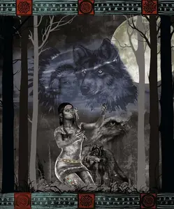 Plush Queen Size Native American Blanket - Extremely Soft - Machine Washable - Call of the Maiden