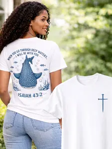 Christian T-Shirt ️ | God Is With You Even in Deep Waters (Isaiah 43:2)