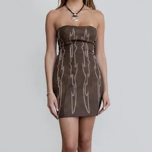 Embroidered Western Dress (Brown) Embroidered Western Dress (Brown)