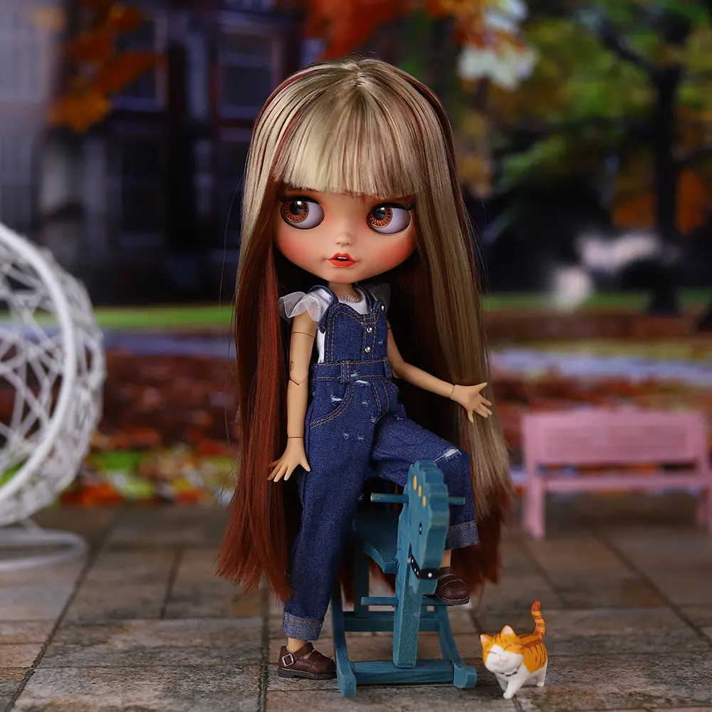 ICY DBS Blyth 1/6 Doll 30cm Series Tan Skin Matte Face Official Makeup Color Hair BJD Doll Set SD
