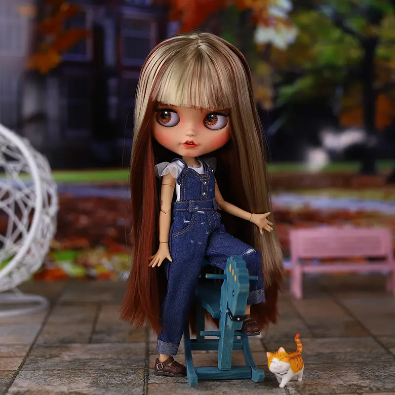 ICY DBS Blyth 1/6 Doll 30cm Series Tan Skin Matte Face Official Makeup Color Hair BJD Doll Set SD