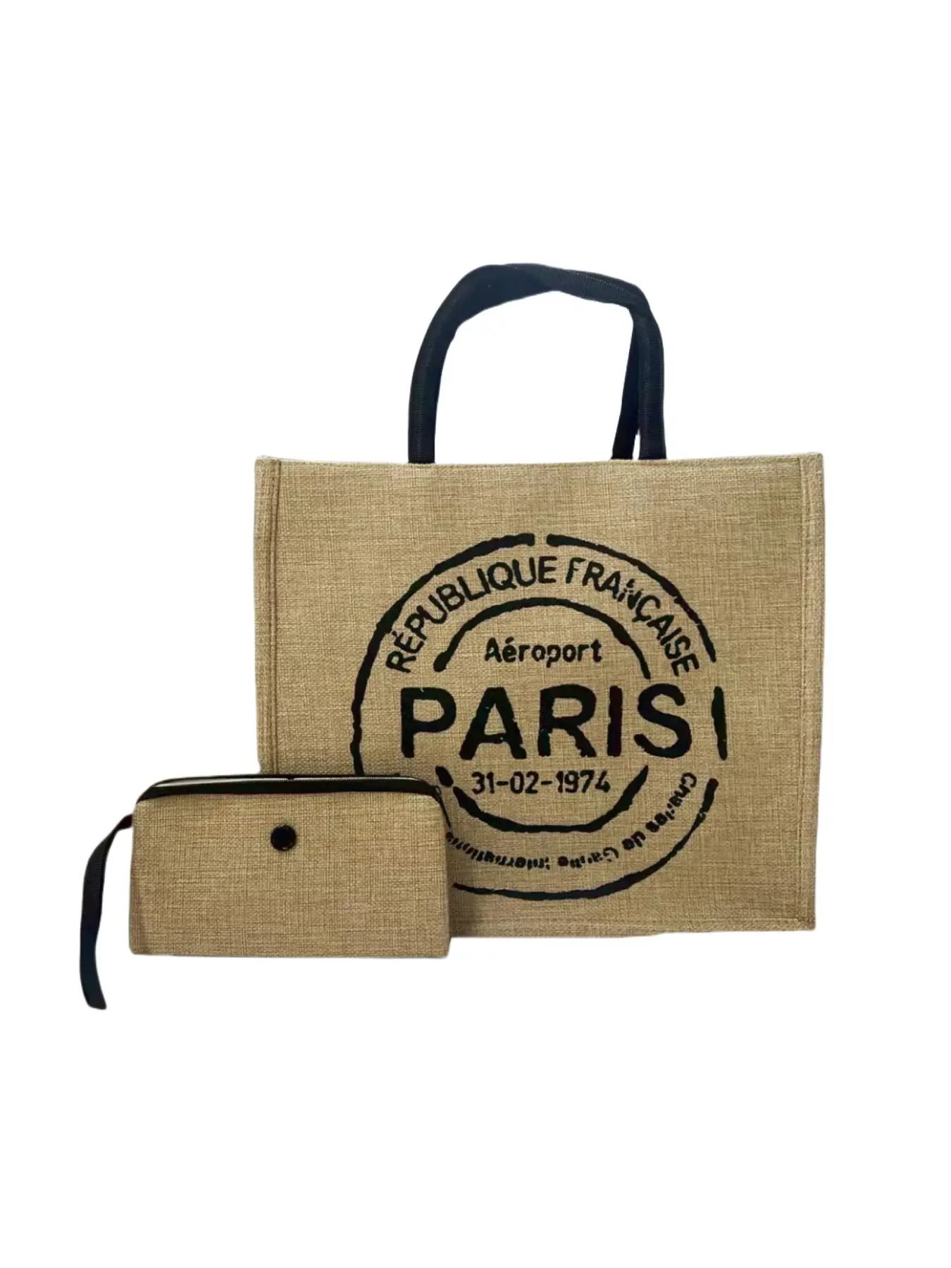 Women's Fashionable Letter Pattern Tote Bag & Wallet, Lightweight Burlap Shoulder Bag & Wallet, Casual Trendy Versatile High-quality Daily Commuting Bag Set