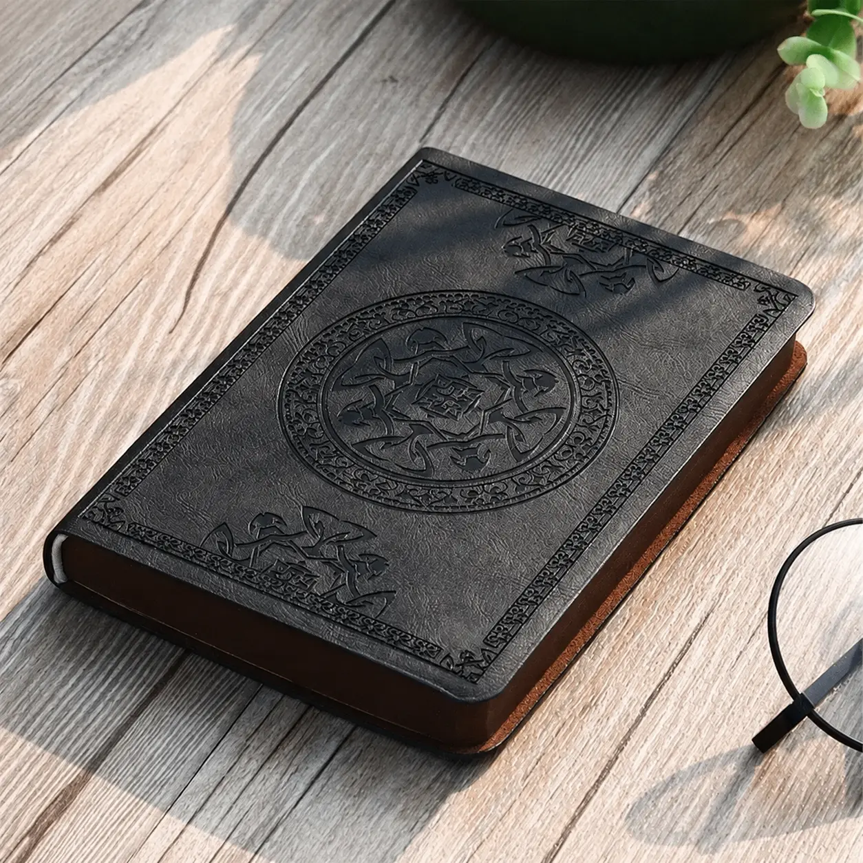 Vintage Embossed Leather Notebook & Journal