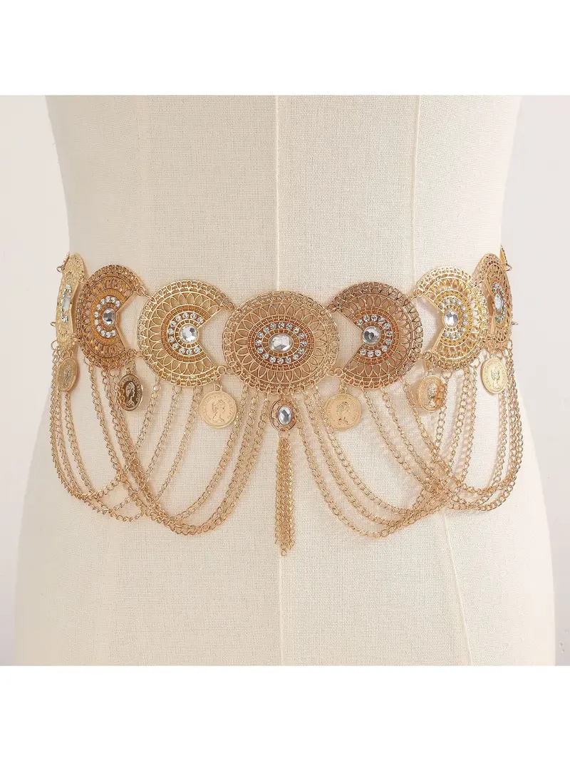 Handmade Gold Multi Color Vintage Style Stone 70s Bohemian Body Chain Belt Vintage Boho Chain Belt - Etsy main image 4