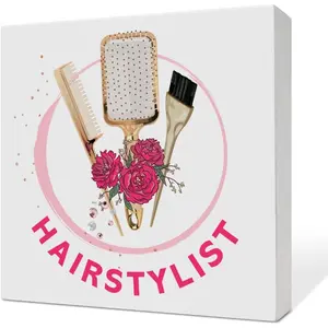 Hairstylist Hairdresser Gifts for Women Men Barber Hair Stylist, Hairstylist Hairdresser Barber Decor for Home Room Hair Salon Barbershop Decorations 5x5 inch