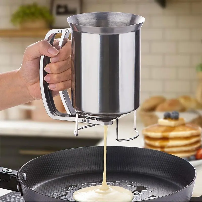 Stainless Steel Batter Separator, 1 Count Batter Cream Dough Funnel Dispenser, Pancake Batter Separator for Home Kitchen Baking House