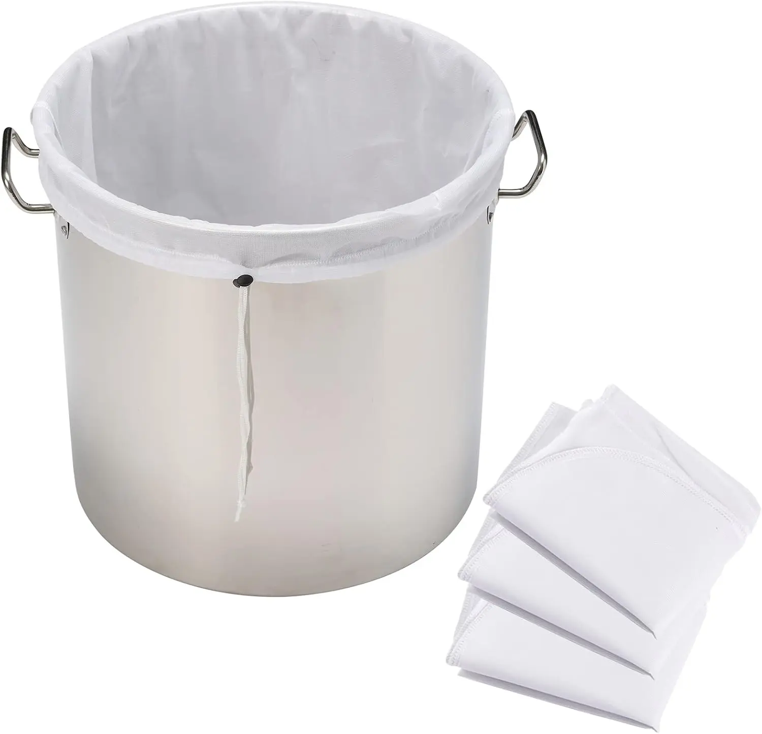 4 Pack 22" x 26" Brew Bags   250 Micron Fine Mesh Bag for Fruit Cider  Grape  Press Drawstring Straining Brew in a Bag
