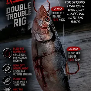 10/0 Double Hook Rig For Catfish 2pk