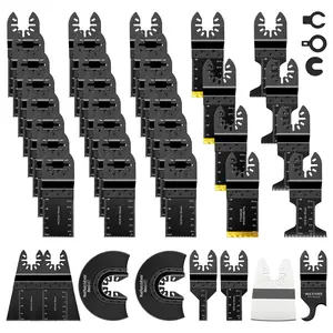 40pcs Oscillating Saw Blades Set, Premium Multitool Kit for Cutting Wood & Metals, Durable Replacement Blade for Most Power Tools, Replaceable Blades