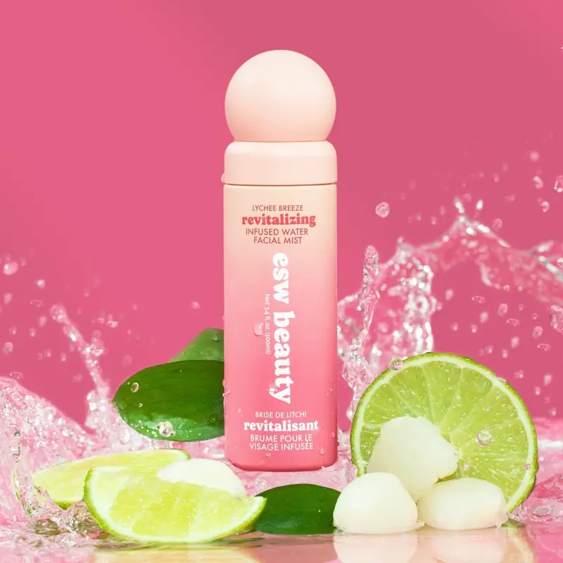 [ESW Beauty] | Lychee Breeze Revitalizing Infused Water Facial Mist | Facial Toner Spray | Multi-Use Hydrating Korean Beauty Skincare with Lychee, Green Tea & Caffeine | For Dull & Tired Skin