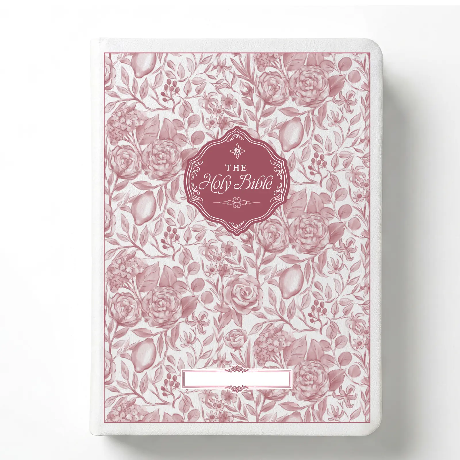 Floral Citrus Notetaking Bible - ESV or NLT Translations, Single Column, Flat Binding, Personalization, Customizable Design, Office Stationery Notetaking Book, Stationery Supplies, Free Name Plate
