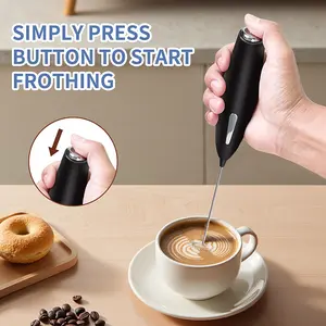 Portable Handheld Electric Milk Foamer Handheld Coffee Mixe Suitable for Mixing Coffee Latte and Other Ingredients Stainless Steel Measuring Pitcher with Lid Espresso Distribution Tool with Stand Portable Smoothie and Grinder Combo Batteries Required