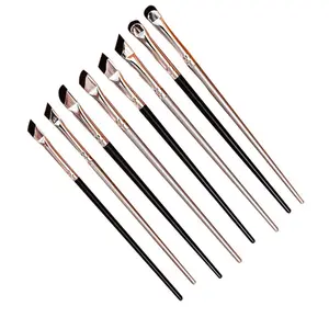 4-Piece Eyeshadow Brush Set, Flat Shadow Brushes, Angled Brow Brushes, Smudge Eye Liner Brushes, Essential Makeup Tools for Beginners