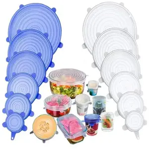 Silicone Stretch Lids – 6 Pack Reusable Food Covers in 6 Sizes (BPA-Free, Replace Plastic Wrap)