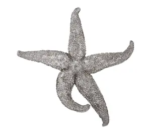 HomeRoots 15" Antiqued Silver Resin Starfish Sculpture