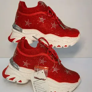 Estrella/Women's High-Top Sneakers in Various Tones Comfortable Design with Star Patterns and White Laces