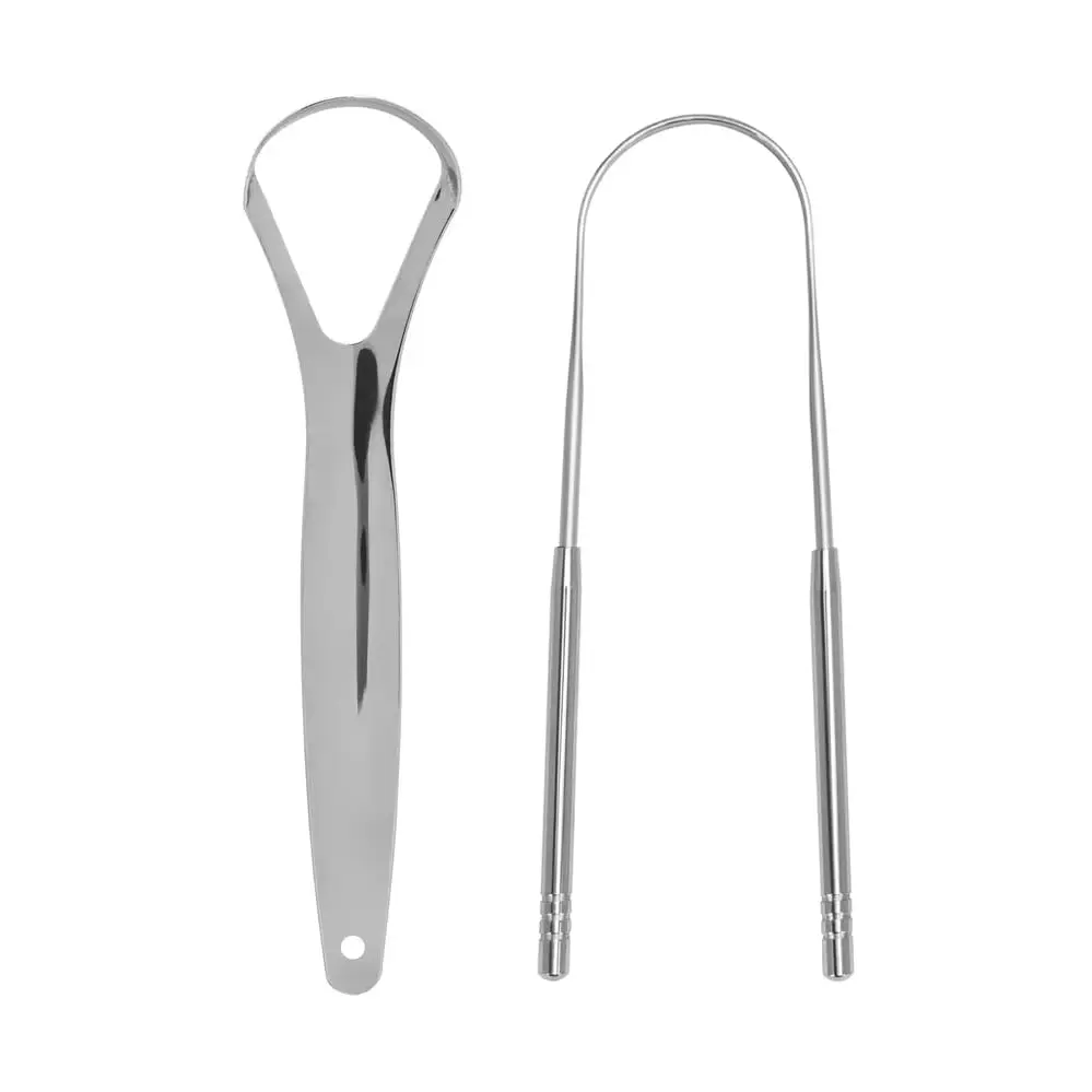 Tongue Scraper for Adults (2 pack), Scraper for Bad Breath, Stainless Steel Tongue Cleaners, 100% Metal Tongue Scraper, Cleaner for Bad Breath, Stainless Steel Tongue Scraper, Scrapes Bad Breath Away