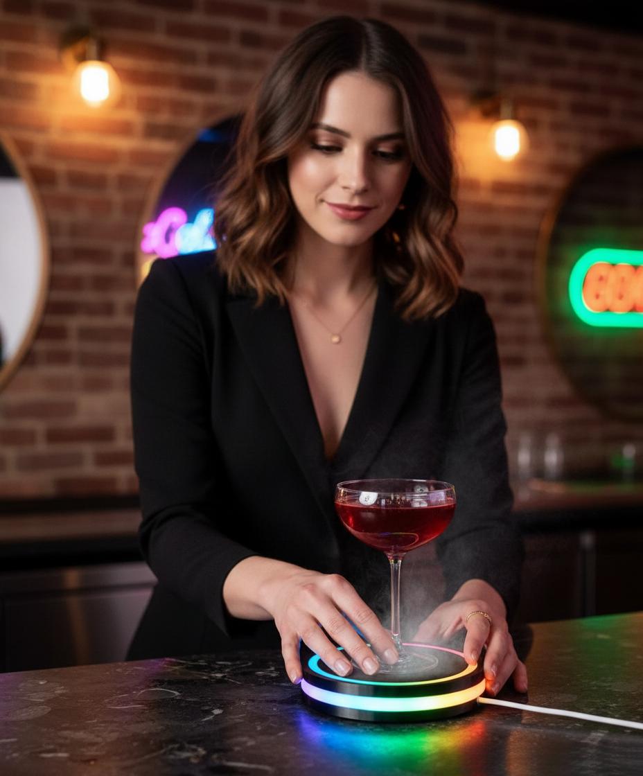 Intelligent Cocktail Coaster Adjustable Color Cup Mat