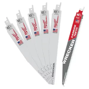 Milwaukee 48-00-5706F 9" 7/11 TPI SAWZALL 5PC w/ 9" 6TPI Carbide Teeth 1PC