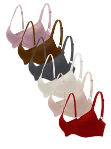 6-Pack Women's Ultra-Soft Seamless Push-Up Bras - Full-Coverage Wire Bra Set with| Comfortable Everyday, Lift & Shape, Multi-Color Value Pack| Hand Washable, No Padding, Wire Bra Cups for T-Shirt Layering & Shaping | Elegant & Supportive T-Shirt Intimates