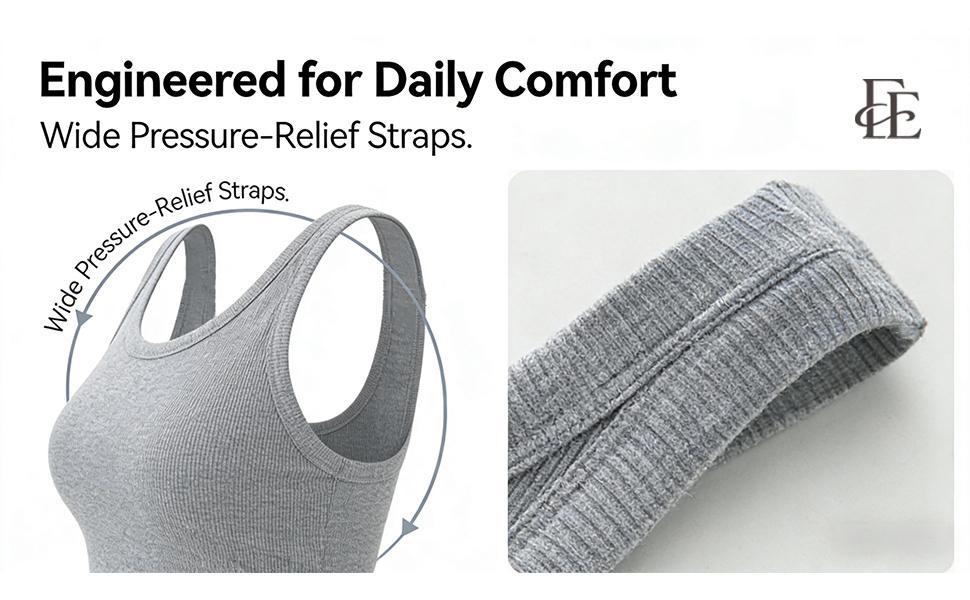 EssElegance Ribbed Workout Tank Tops for Women with Built in Bra Tight Racerback Scoop Sports Tank Neck Athletic Top for Summer And All Seasons Womenswear Bras