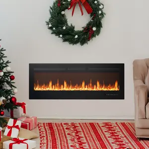 41" Electric Fireplace Heater, 1500W/750W Wall Mount, Recessed & Freestanding Fireplace Insert with Remote Control, Slim 4" Quiet Design, 13 Flame Colors, Timer & Adjustable Brightness #HomeDecor#WinterWarmth