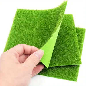 2pcs Artificial Grass, Plastic Miniature Garden Dollhouse Lawn, DIY Fairy Fake Grass for Decorative Craft and Ornament Decor, Fake Plastic Greenery