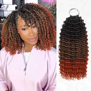 QVR #T1B/30/350 Crochet Hair Small Kinky Curly Machine Made Feather Human Hair Extension TikTokShopBlackFriday