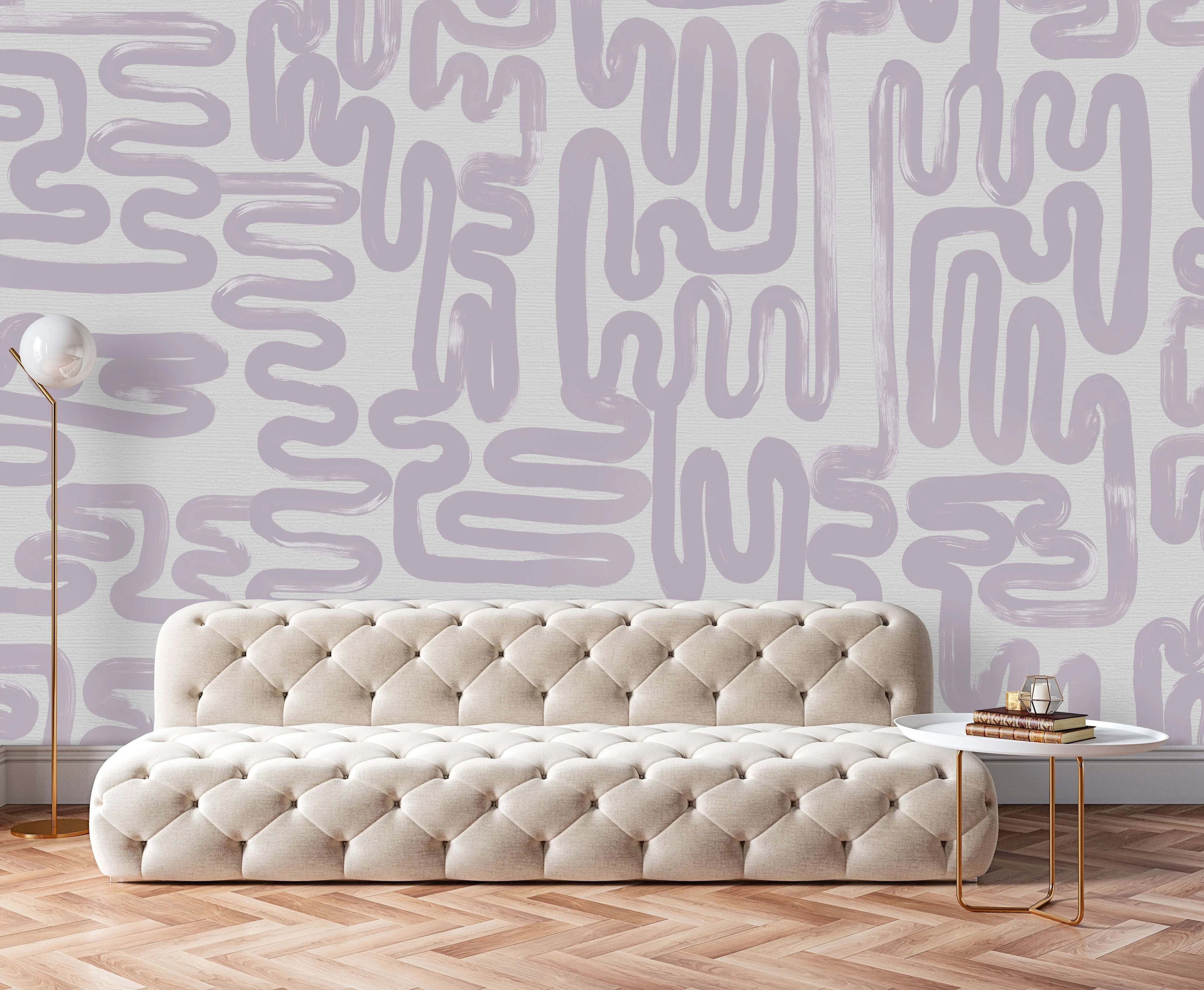 "Lavender Brushstroke" Oversized Wall Mural