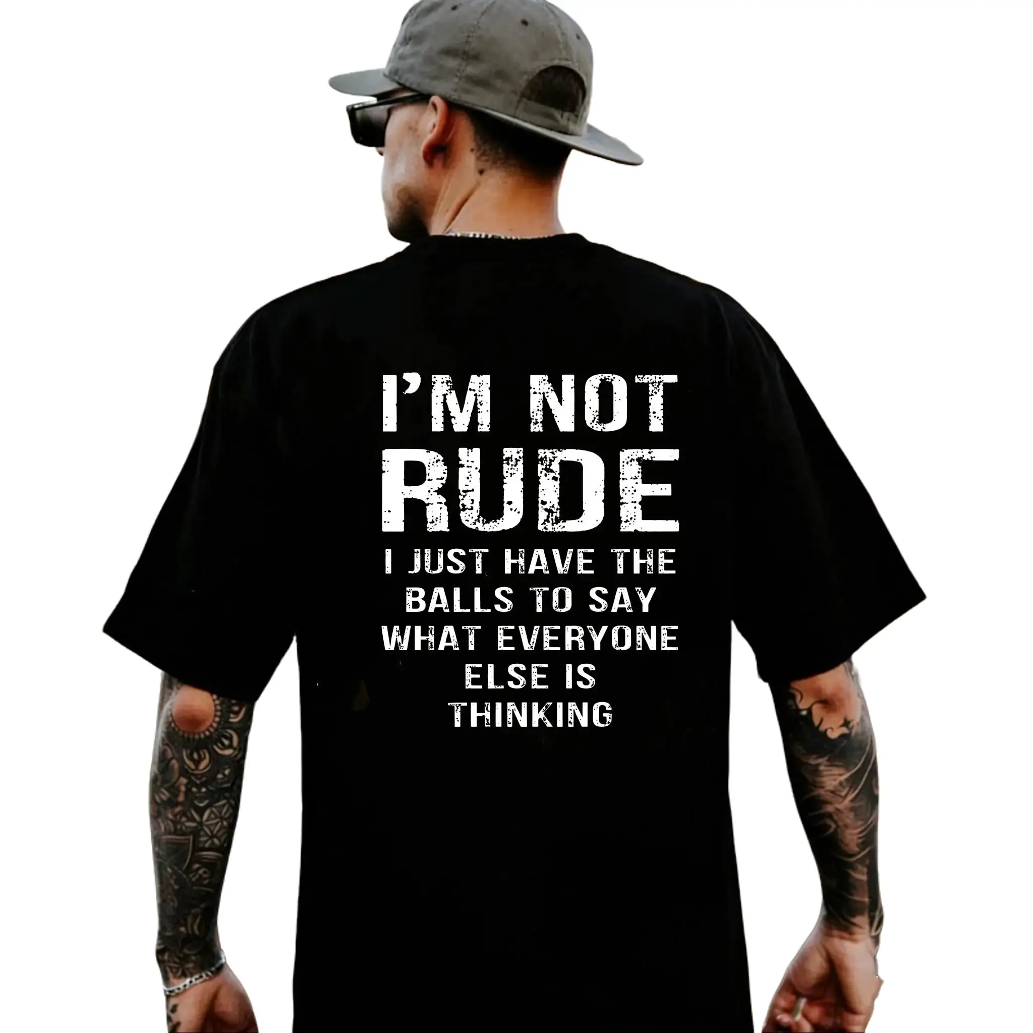 I’m Not Rude I Just Have the Balls to Say What Everyone Else Is Thinking Print Men’s Hoodie