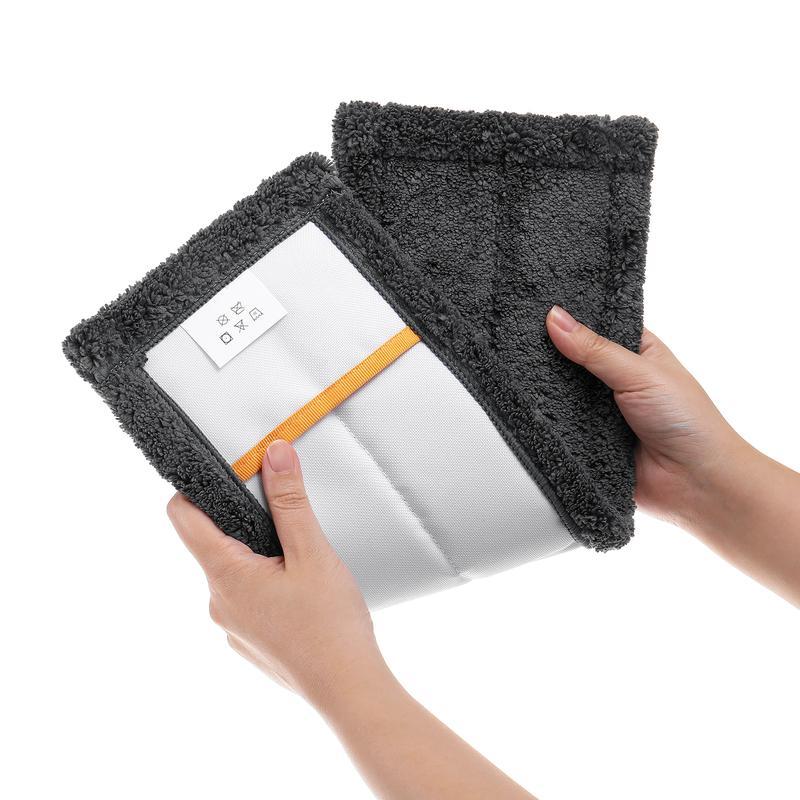 4-PC Dry mop pad, 18'' Upgrade Style Large Flat Mop Rag, Machine Washable and Foldable Mop