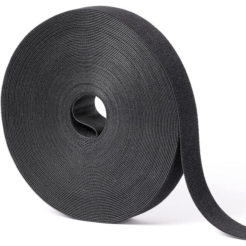 1 in x 60 ft Hook and Loop Roll |   Double-Sided Strips, Self-Gripping Straps |   Reusable Multi-Purpose Wrap Fasteners for Home, Office, Data Center, and More