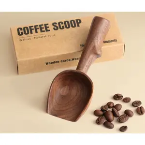 Walnut Wood Coffee Scoop, 5g Natural Wooden Coffee Measuring Spoon, Ideal for Tea, Sugar, Powder & Beans, Rustic Barista Gift for Coffee Lovers