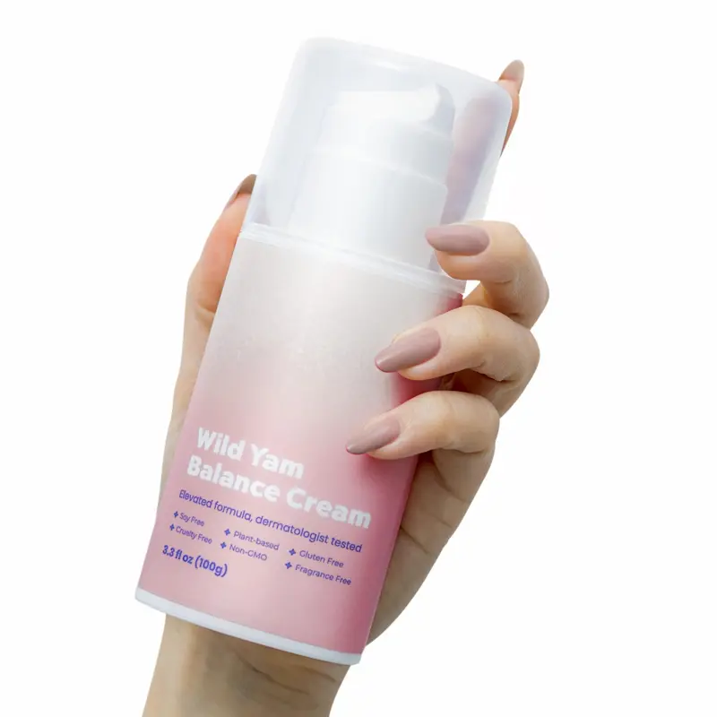 Organic Wild Yam Cream for Hormonal Balance, PMS, Menstrual Support, Menopause Relief & More. Natural Progesterone for Women. Made in USA - 3.3floz-100g wild yam cream