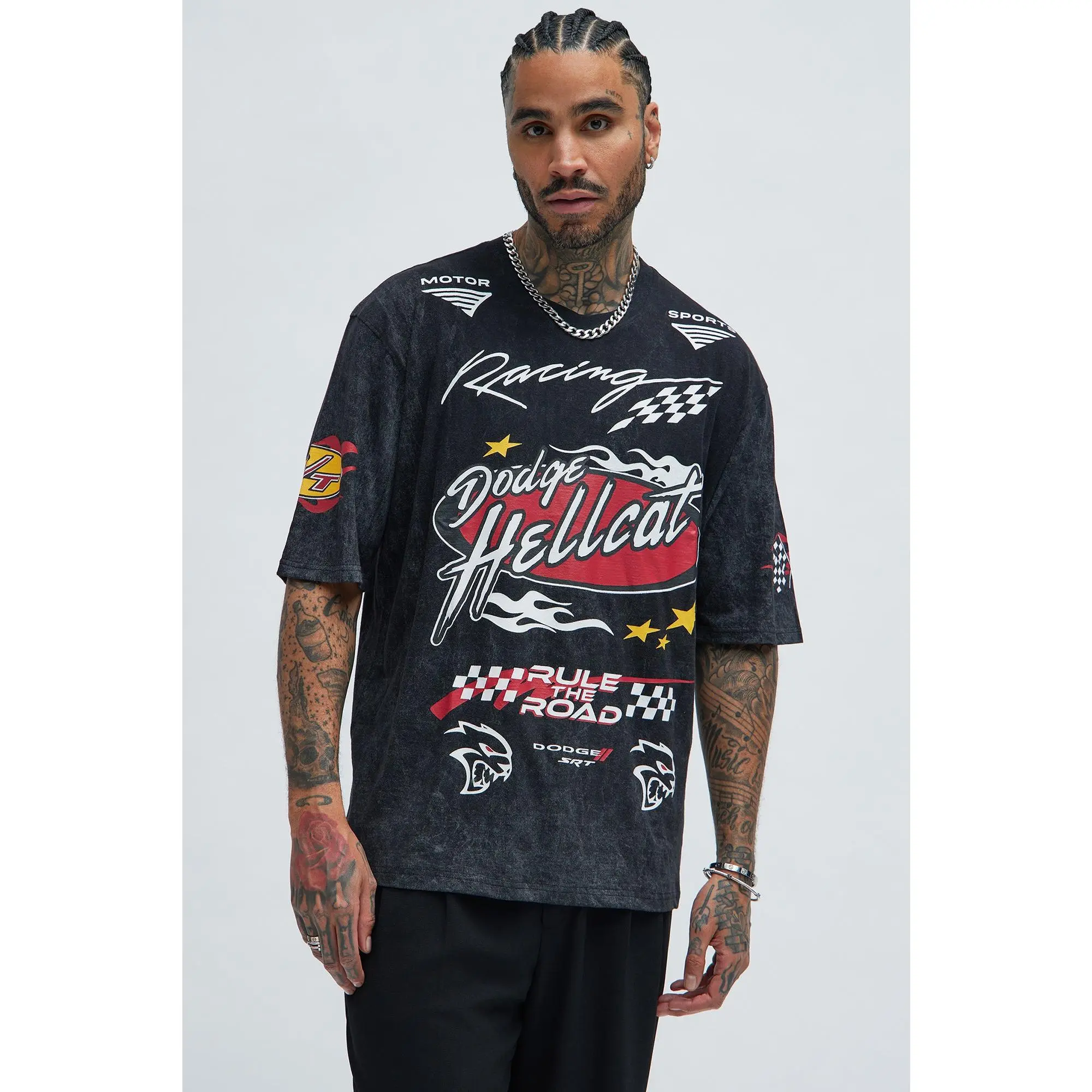 Dodge Hellcat Vintage Short Sleeve Tee - Grey