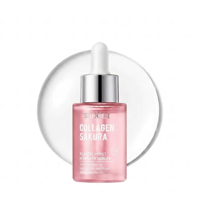 Collagen Sakura Hydrating Serum 30ml - Clean Facial Serum 0% Silicone Mineral Oil with Cherry Blossom Extract
