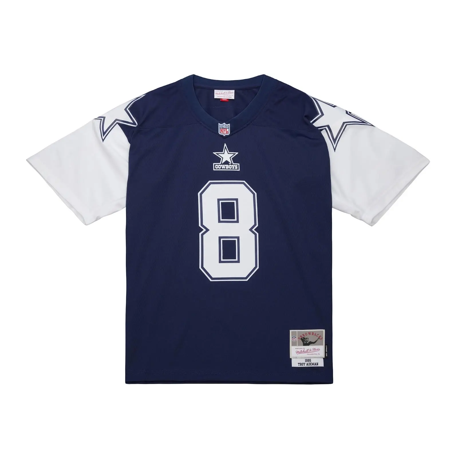 Troy Aikman Dallas Cowboys 1995 Navy Legacy Jersey NFL Throwback Mitchell & Ness