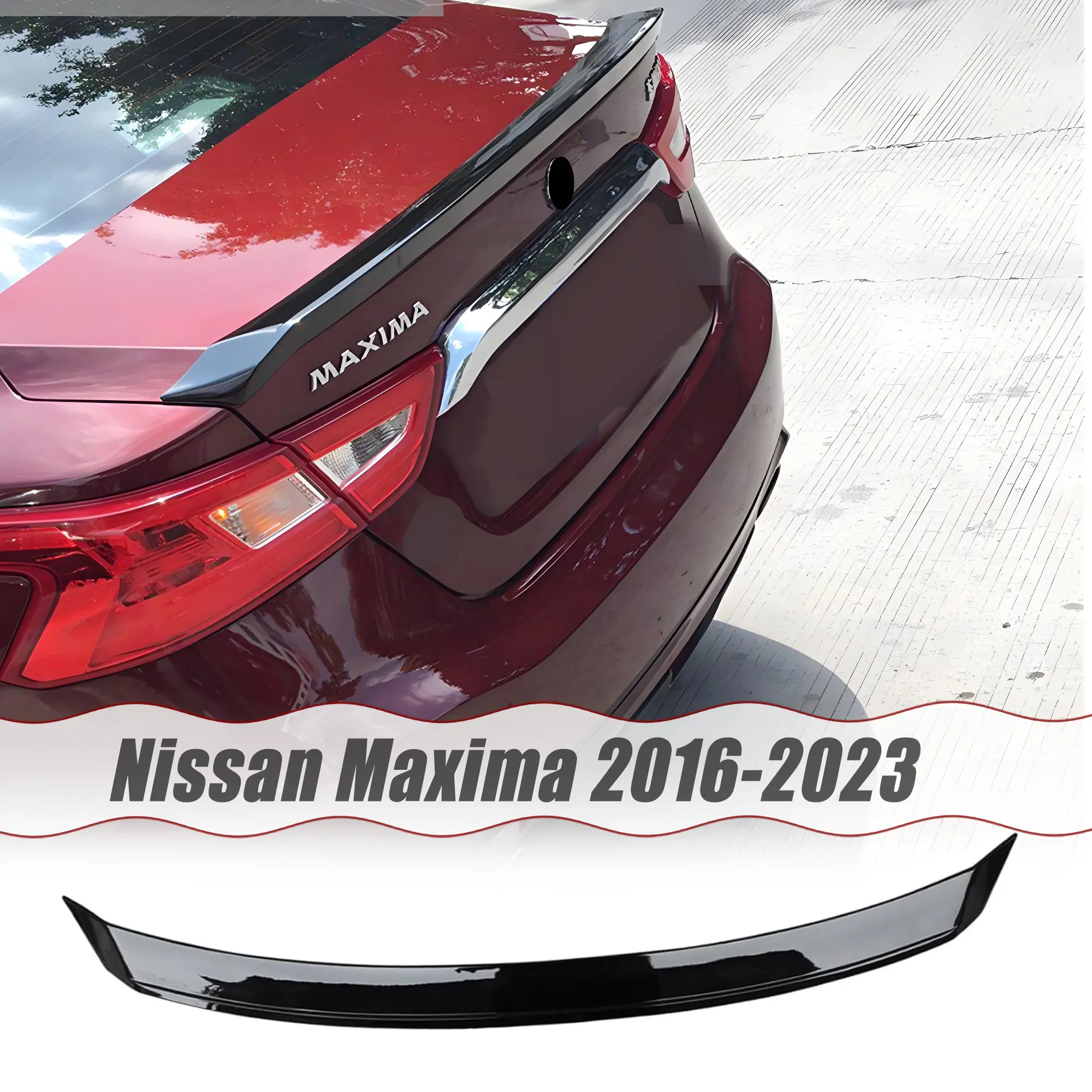 MUTUSAISI Rear trunk lip spoiler wing For Nissan Maxima S/SL/SR/SV/Platinum 2016-2023 Decklid Lip Exterior Accessories