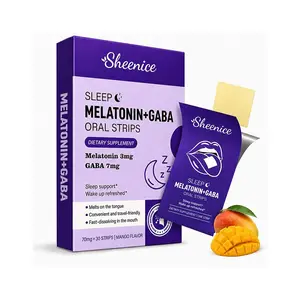 Sheenice  Sleep-Aid  Fast-Dissolving Strips , with GABA (7 mg) and Melatonin(3mg), Portable for On-the-Go，Mango Flavor, Natural Sleep Aid, Vegan, Non-GMO, Gluten Free – Fall Asleep Fast (30 Strips)