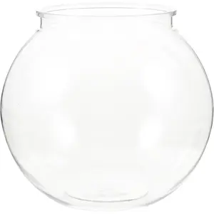 Transparent Plastic Small Round Fish Tank Break Resistant Clear Fishbowl for Household Goldfish Desk Decoration 7x7x6.3 Inches