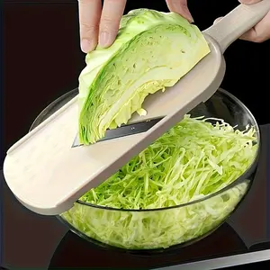 Cabbage Chopper and Slicer, Durable Stainless Steel Salad Tool, Ergonomic Design, Efficient Vegetable Cutter, Includes Storage Container