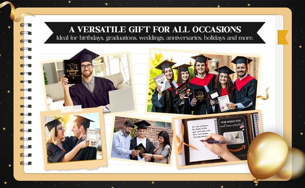 College Gift Card Book, Graduation Gift Card Book 2026 College Survival Booklet Organizer, Leaving Home High University School Package Cash Holder
