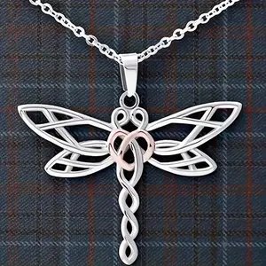 Small dragonfly necklace silver hollow smooth clavicle chain female jewelry