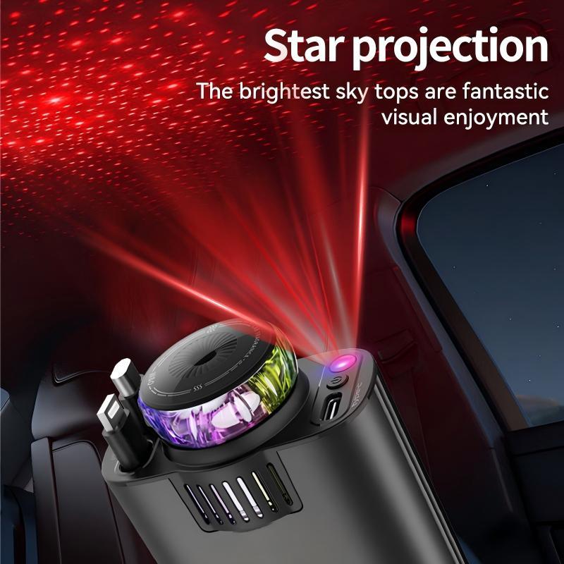Starlight Retractable Car Charger with Aromatherapy, 5 in 1 Fast Charging 45W Car Phone Charger Adapter, USB C Car Accessories Compatible with iPhone 16/15/14/13/12/11 and Android detail 2