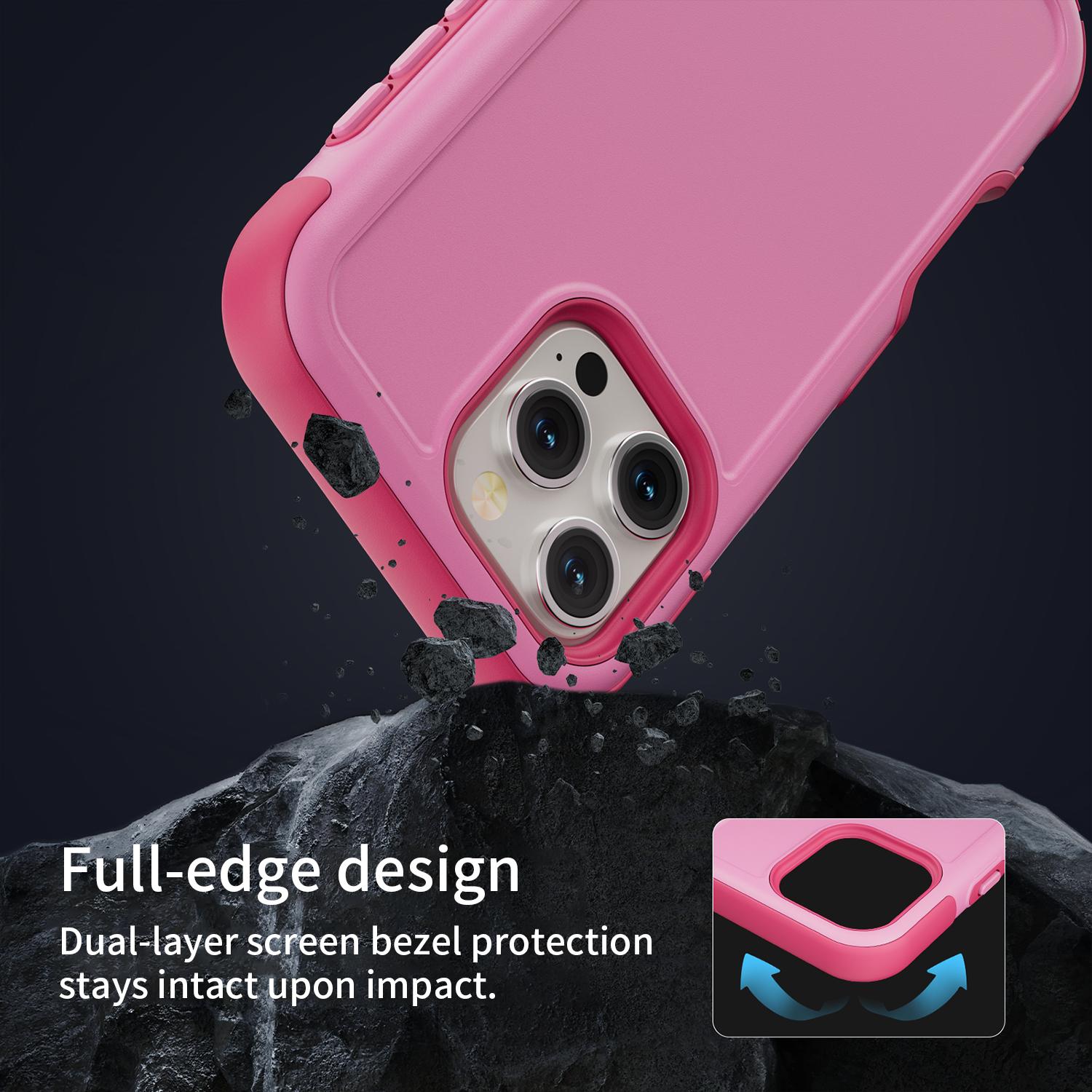 Dual-Layer Durable Phone Case for iPhone 16 Pro Max, 15, 14, 13 - Magnetic Wireless Charging Compatible, Heavy-Duty Shockproof Anti-Drop Automatic Phone Accessories