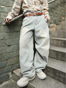 men's plain wide leg denim jeans, loose casual comfy jeans for daily wear, fashion men's bottoms for all seasons