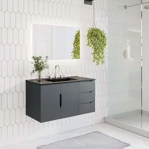 Modway Vitality 36" Bathroom Vanity in Gray Black