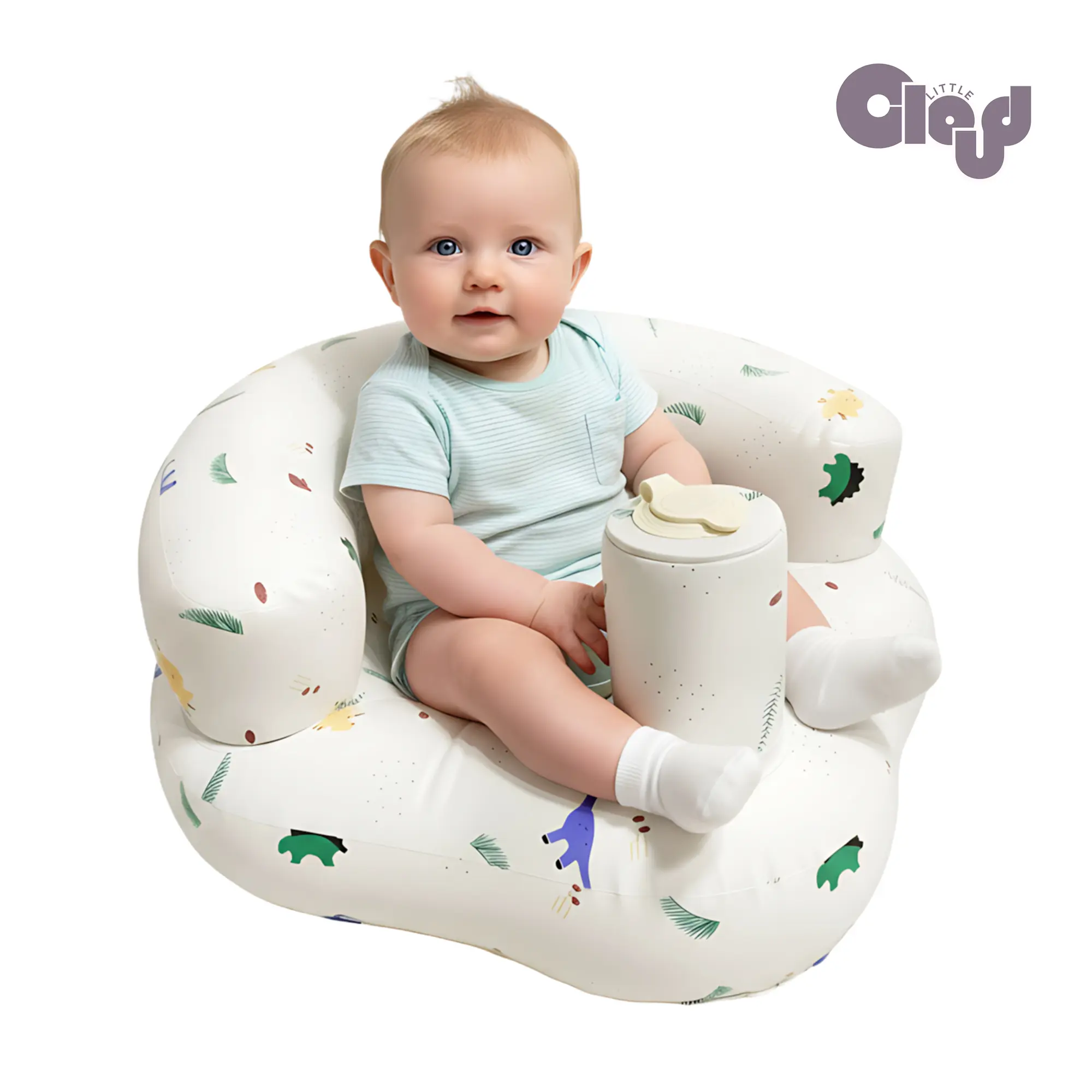 Inflatable Baby chair& Toddler Seat with Built-In Air Pump – Ergonomic, Soft & Durable Support for Infants 3+ Months, Quick Inflate/Deflate, Perfect for Summer Beach, Tummy Time, Travel & a Cute, Cozy Gift for Your Baby tiktokshopspring